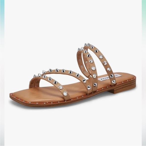 Steve Madden Women's Skyler Flat Sandal Selena tan size 8 - Picture 1 of 4
